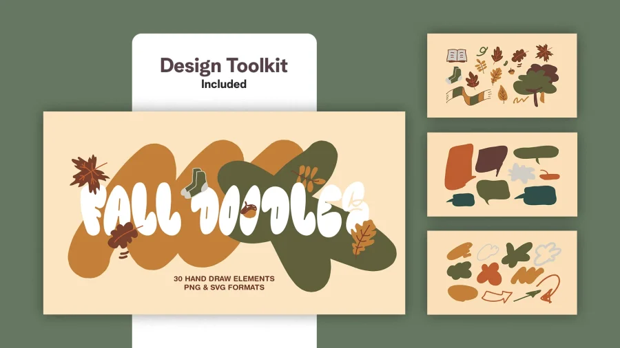 Collection of minimalist church media designs for "Seasons of Change" featuring autumn-themed graphics, inspirational quotes, and leaf motifs in warm earth tones